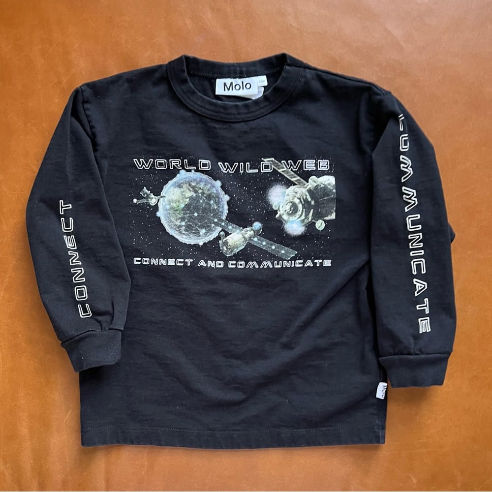 MOLO Space Satellite World Wide Web Tee, Size 4 (104cm)
